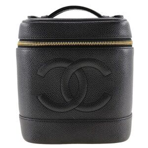 CHANEL Black Caviar Leather Pouch